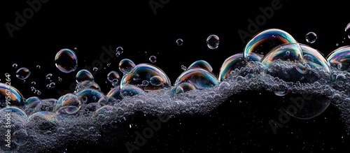 Soap bubbles foam isolated ...