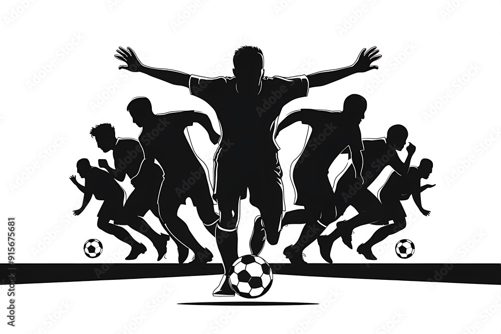Fototapeta premium soccer player collection -vector 