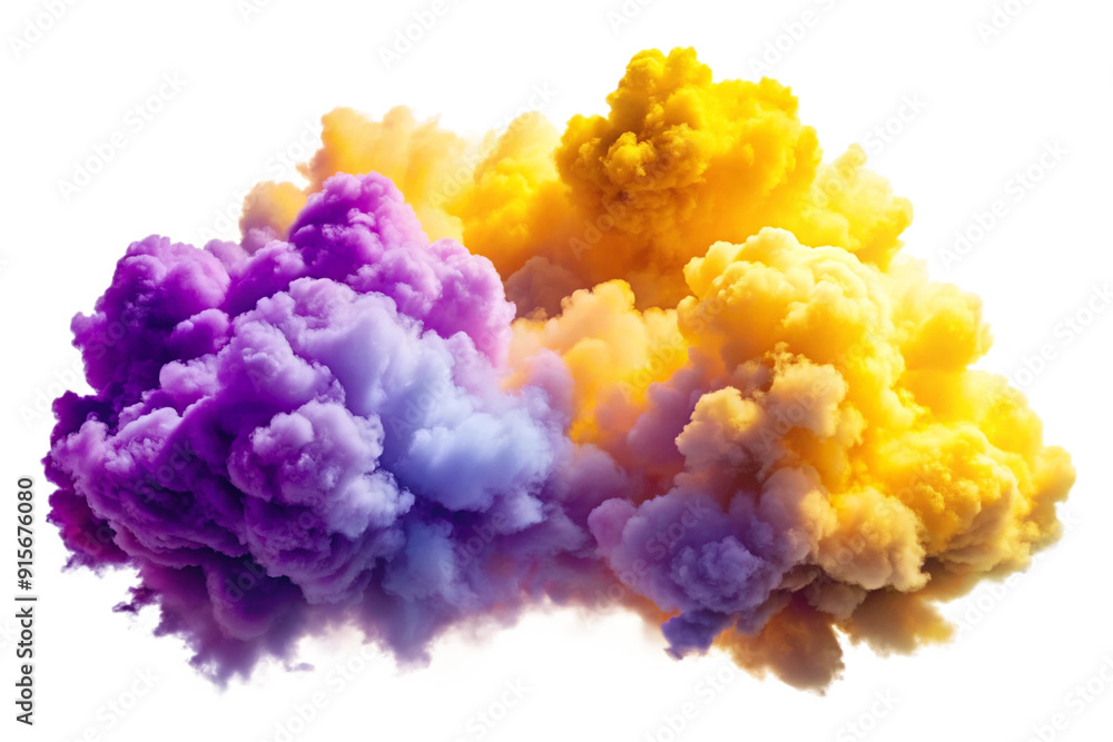 Obraz premium Fluffy clouds yellow and purple colours png