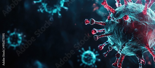 Virus backdrop on a dark ba...