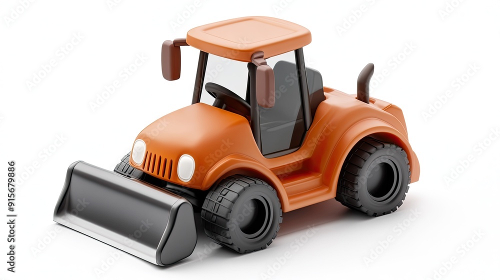 High-detail bulldozer isolated on a white background showcasing construction equipment High-detail bulldozer isolated on a white background showcasing construction equipment