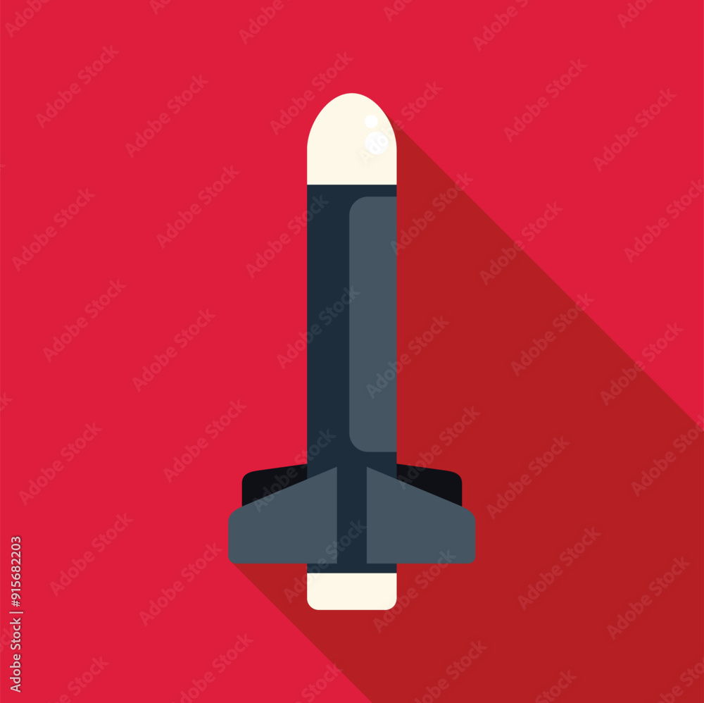 Fototapeta premium Ballistic missile is carrying a nuclear warhead, symbolizing international conflict and military power