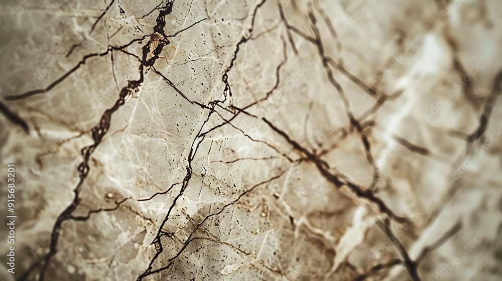 Close-up of antique beige marble with dark brown veins, photographed with a shallow depth of field to focus on its vintage and classic patterns. --ar 16:9 --v 6.0 --s 250 --style raw Close-up of antique beige marble with dark brown veins, photographed with a shallow depth of field to focus on its vintage and classic patterns. --ar 16:9 --v 6.0 --s 250 --style raw