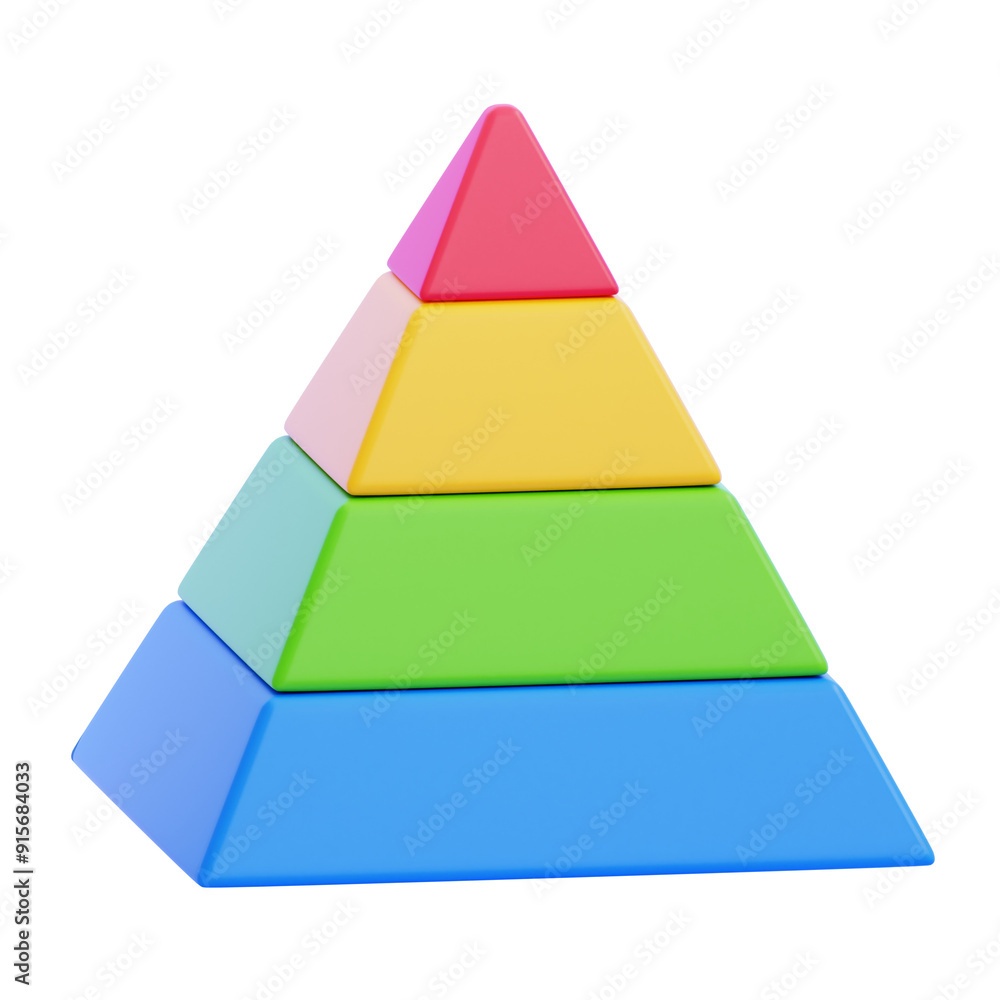 PNG 3D Pyramid Chart icon isolated on a white background PNG 3D Pyramid Chart icon isolated on a white background