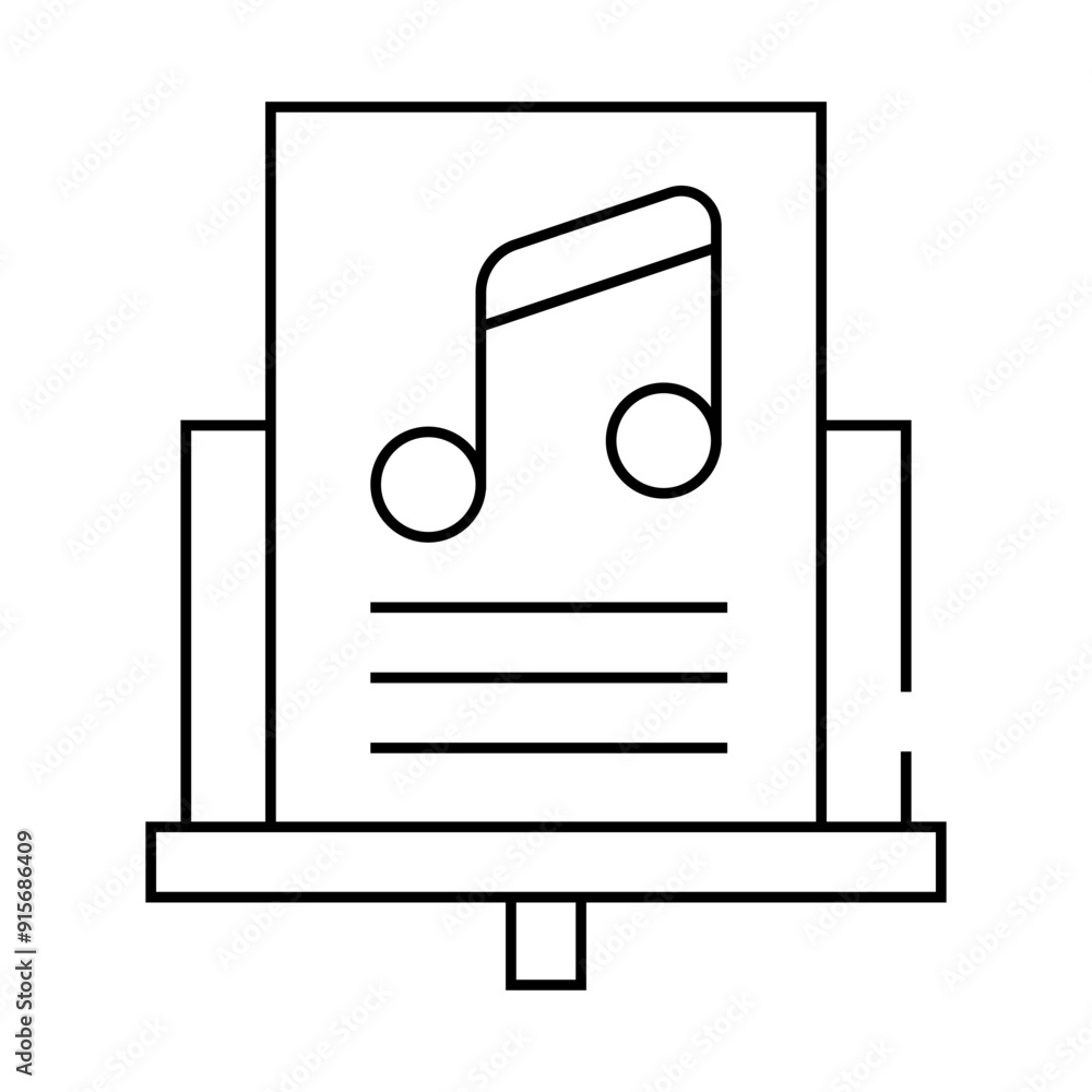 music lesson line icon vector. music lesson sign. isolated contour symbol black illustration