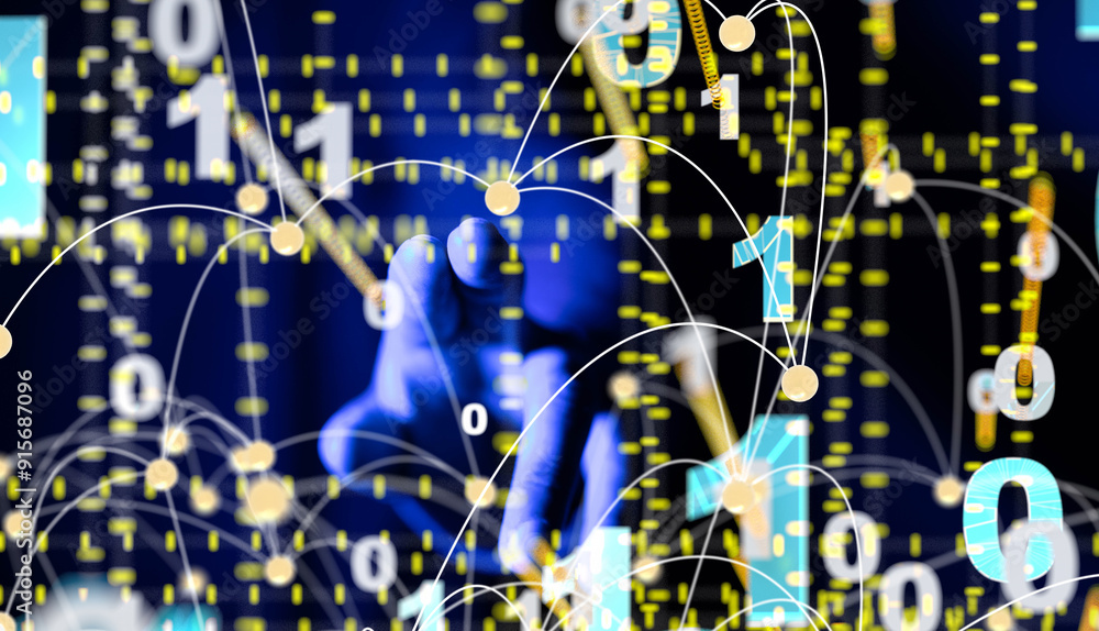 Global network. Blockchain. 3D illustration. Neural networks and artificial intelligence. Abstract Global network. Blockchain. 3D illustration. Neural networks and artificial intelligence. Abstract