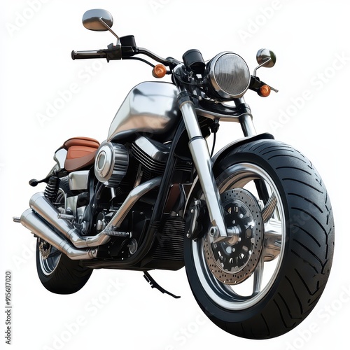 Naked motorcycle with sleek design isolated on a white background photo