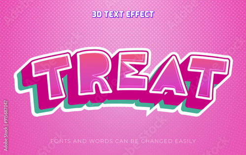 Treat sweet 3d editable text effect style