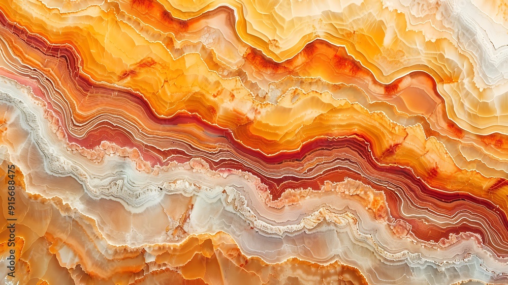 Detailed view of warm orange and red marble tones blending together, under soft natural lighting to enhance the serene sunset-inspired patterns. --ar 16:9 --v 6.0 --s 250 --style raw Detailed view of warm orange and red marble tones blending together, under soft natural lighting to enhance the serene sunset-inspired patterns. --ar 16:9 --v 6.0 --s 250 --style raw
