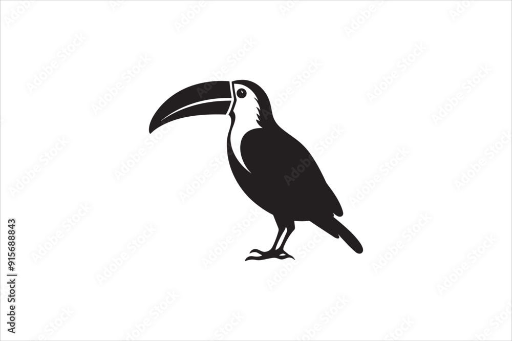 Obraz premium Toucan vector icon. Vector toucan bird illustration. 