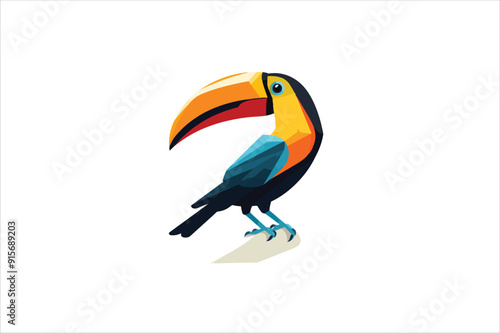 Toucan vector icon. Vector toucan bird illustration. 