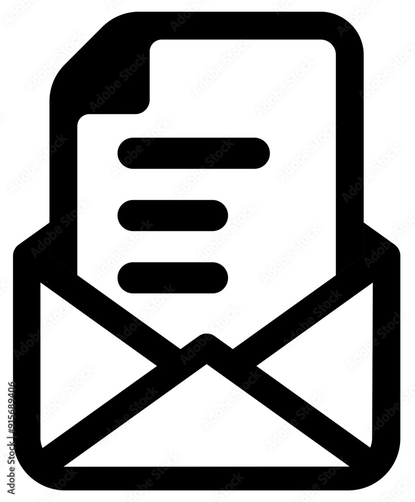 Documents attached in the envelope icon. Documents attached in the envelope icon.
