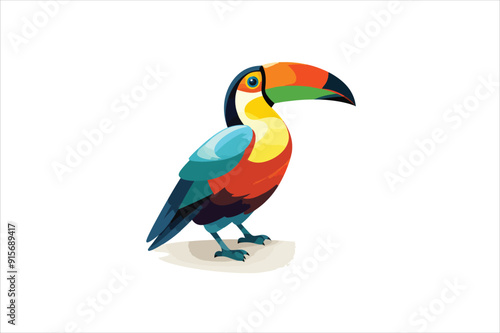 Toucan vector icon. Vector toucan bird illustration. 