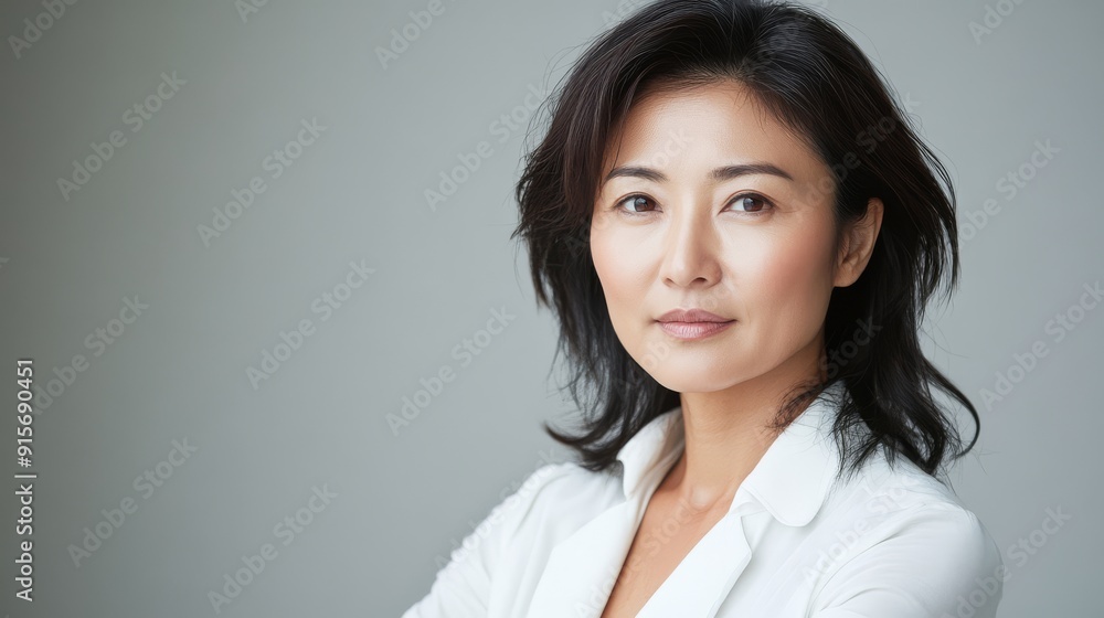 A confident model shares her serene beauty in a softly lit setting A confident model shares her serene beauty in a softly lit setting