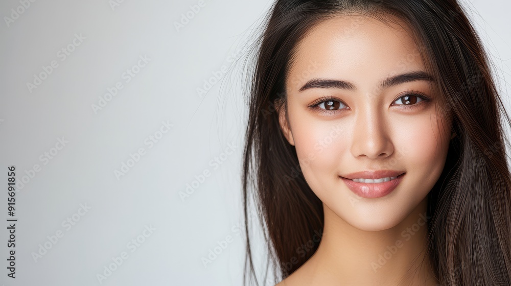 A young model beams with joy, showcasing natural beauty and elegance A young model beams with joy, showcasing natural beauty and elegance