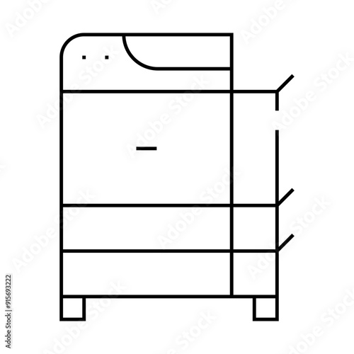 copy machine equipment line icon vector. copy machine equipment sign. isolated contour symbol black illustration
