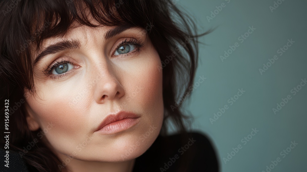 A beautiful woman gazes with sadness, evoking profound feelings A beautiful woman gazes with sadness, evoking profound feelings