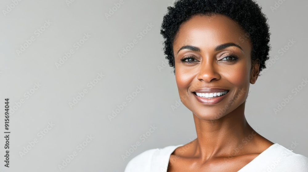 Portrait capturing a joyful moment of a confident woman smiling brightly Portrait capturing a joyful moment of a confident woman smiling brightly