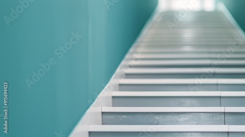 Steps Leading Into Crystal Clear Turquoise Water at a Sunny Day