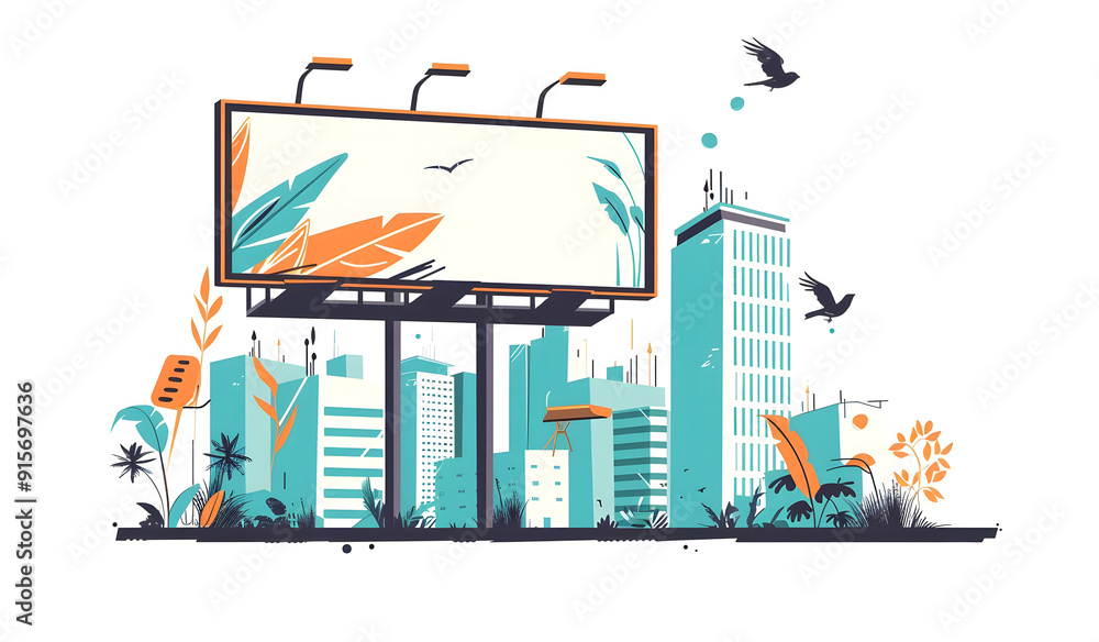 Fototapeta premium Billboard blank for outdoor advertising poster or blank billboard for advertisement. outdoor design