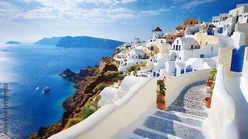 Santorini Greece beautiful scenic wallpaper