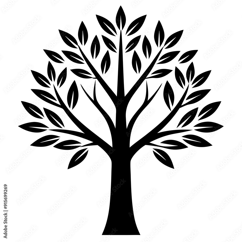 Obraz premium Minimalist Tree Icons Vector silhouette