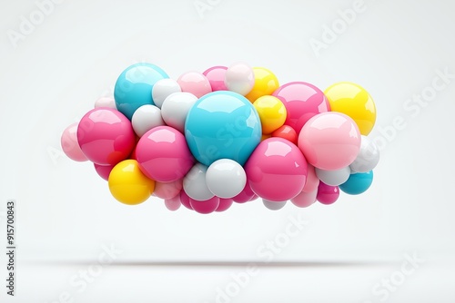 A bunch of colorful balloons in the air. The balloons are in different colors and sizes, creating a fun and playful atmosphere