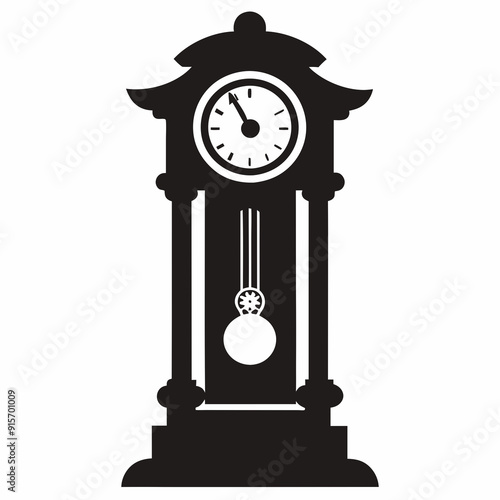 decorative grandfather clock vector silhouette