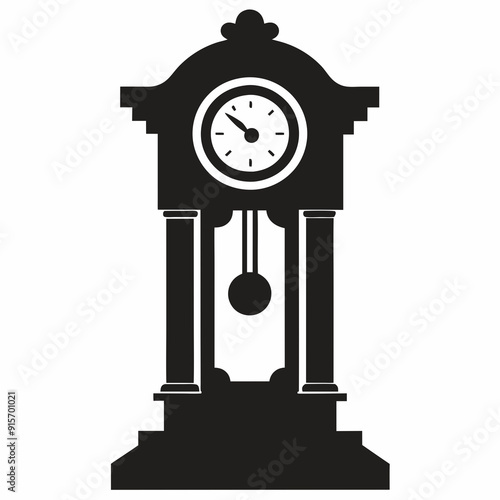 decorative grandfather clock vector silhouette