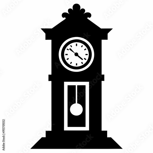decorative grandfather clock vector silhouette