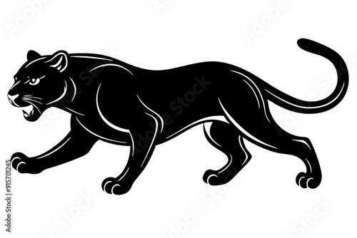 running panther icon vector silhouette