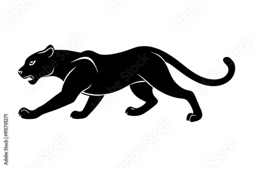 running panther icon vector silhouette