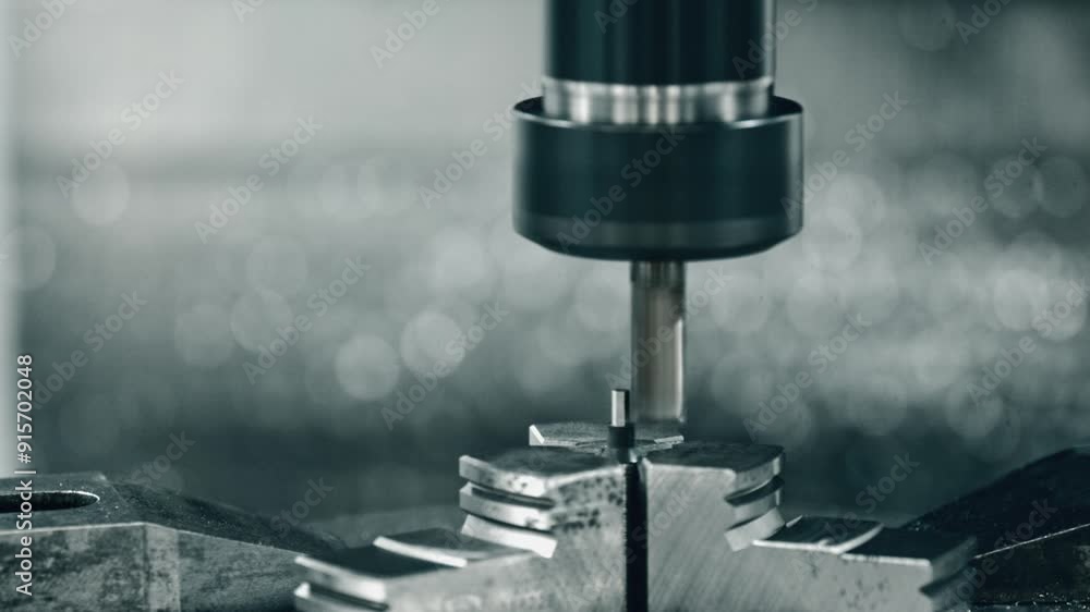 Witness a cnc milling machine cutting metal with precision in an industrial workshop, showcasing modern manufacturing technology at its finest Witness a cnc milling machine cutting metal with precision in an industrial workshop, showcasing modern manufacturing technology at its finest