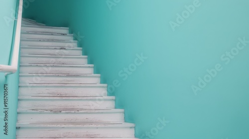 Steps Leading Into Crystal Clear Turquoise Water at a Sunny Day