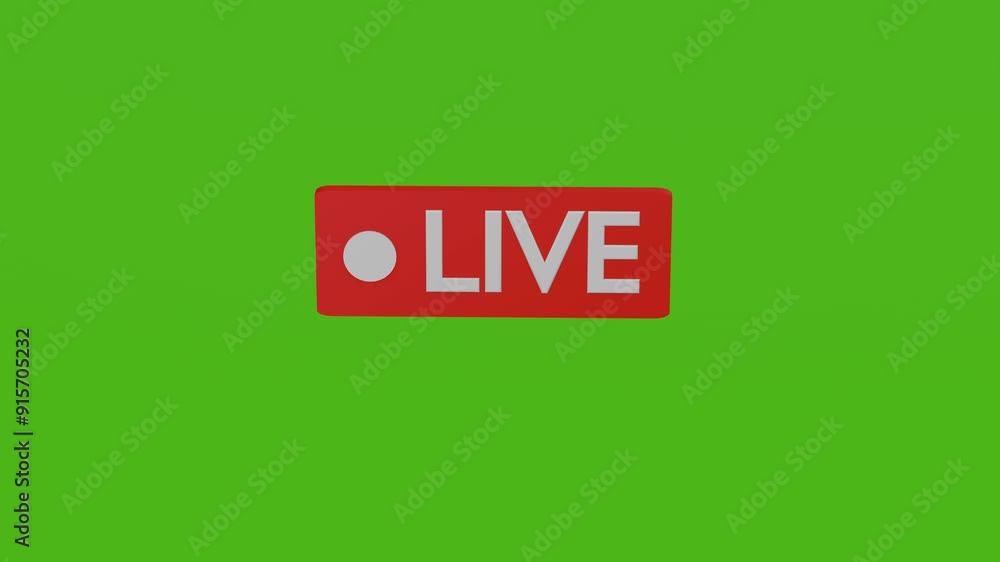 Animated of Live Streaming Broadcasting Icon on Green Screen background Animated of Live Streaming Broadcasting Icon on Green Screen background