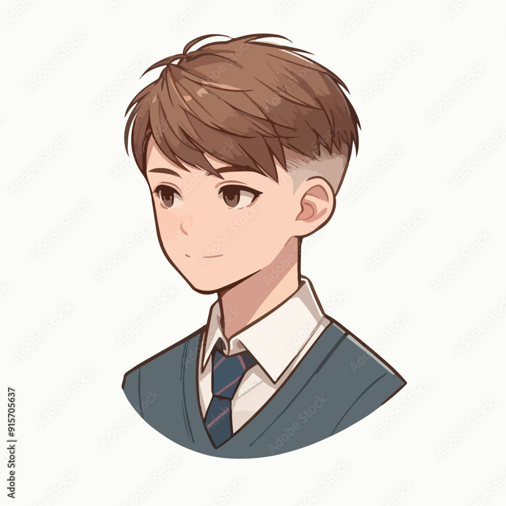 Vector of a teenager going to school