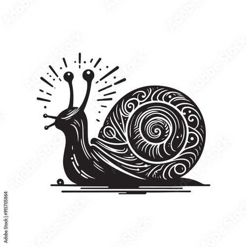 snail on a white background vector