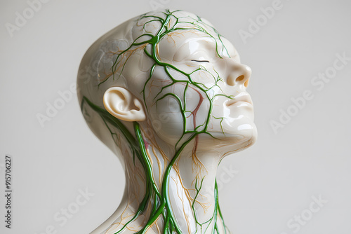 Illustration of the human lymphatic system photo