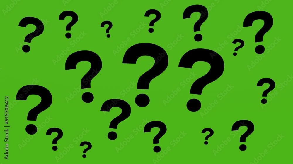 a large number of question marks on the green screen a large number of question marks on the green screen