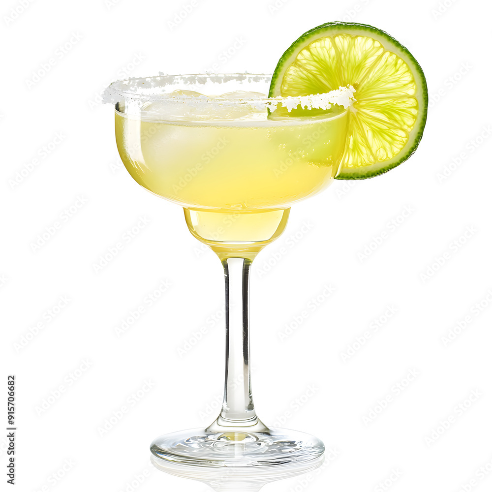 Margarita cocktail with lime isolated on white background Margarita cocktail with lime isolated on white background