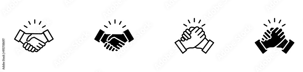 Business agreement thin line icon set. Handshake bottom or top icons, trust, agreement, friendship, greeting, loyalty, teamwork vector icons eps10. Business agreement thin line icon set. Handshake bottom or top icons, trust, agreement, friendship, greeting, loyalty, teamwork vector icons eps10.