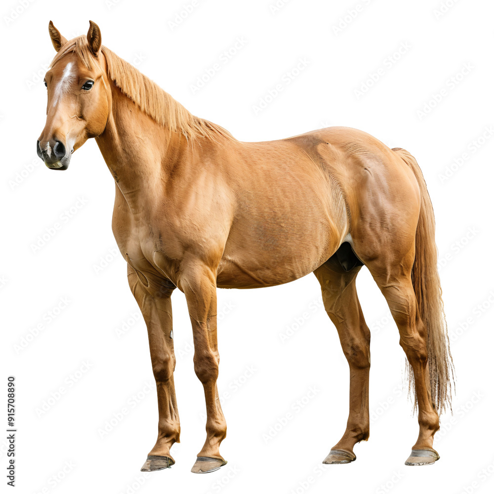 Obraz premium Majestic bay sport horse isolated on transparent background