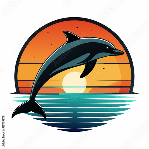 Dolphin against a sunset
