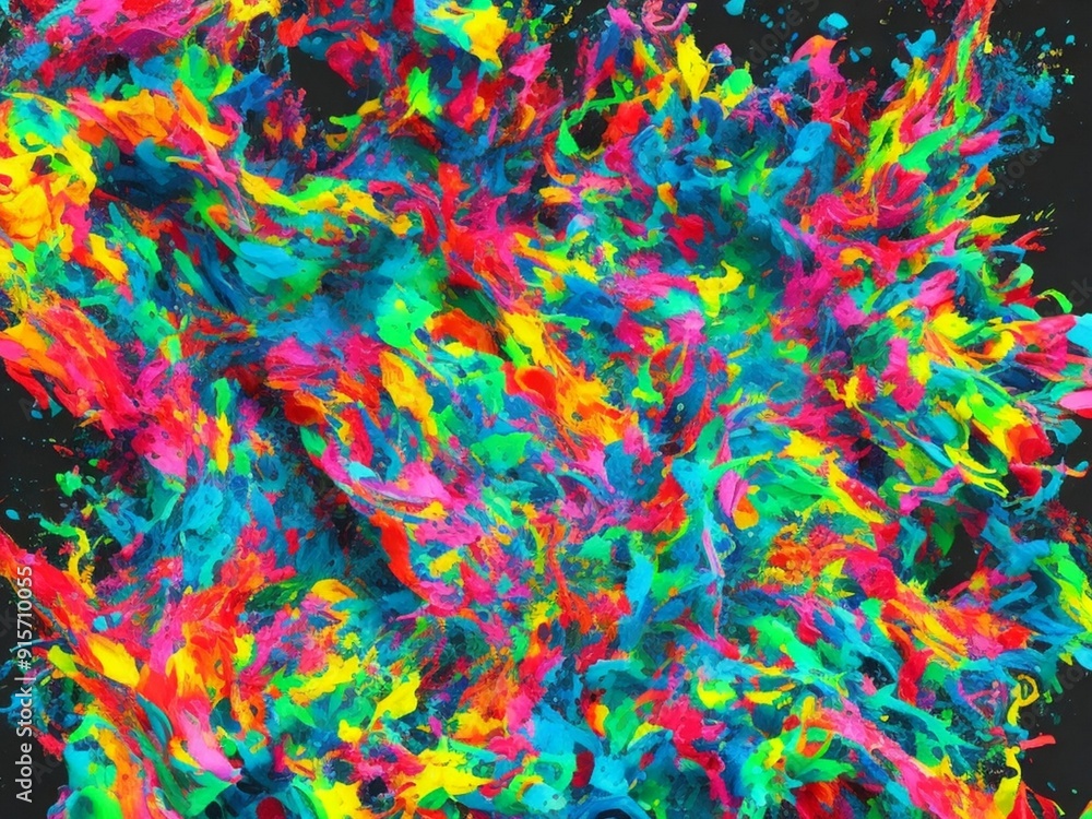 Abstract colorful splash 3d black background Generated Ai. Abstract colorful splash 3d black background Generated Ai.