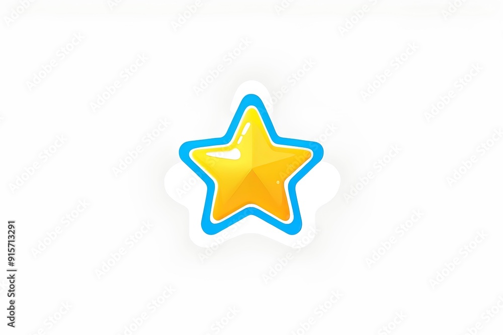 three-dimensional golden star with vibrant blue outline and soft shadows perfect for decorative, celebratory, and festive projects needing a touch of whimsy three-dimensional golden star with vibrant blue outline and soft shadows perfect for decorative, celebratory, and festive projects needing a touch of whimsy