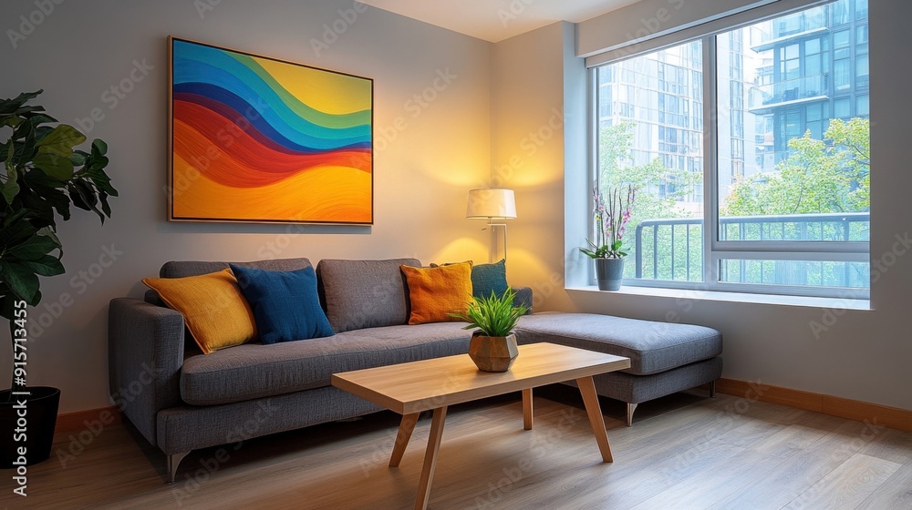 Fototapeta premium Upcycled furniture in a chic urban apartment