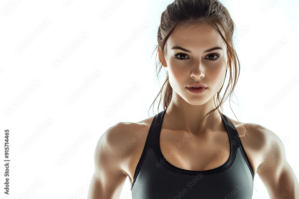 Portrait of Pretty Young Fitness Woman Posing in Sportswear, on a white background Portrait of Pretty Young Fitness Woman Posing in Sportswear, on a white background
