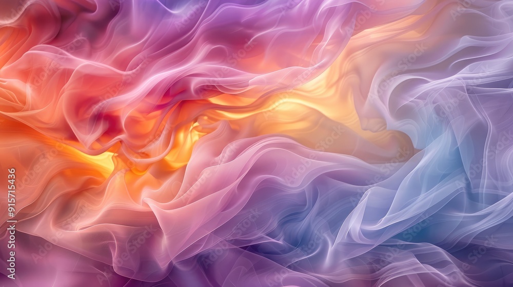 Smooth, flowing waves of color blending seamlessly Smooth, flowing waves of color blending seamlessly