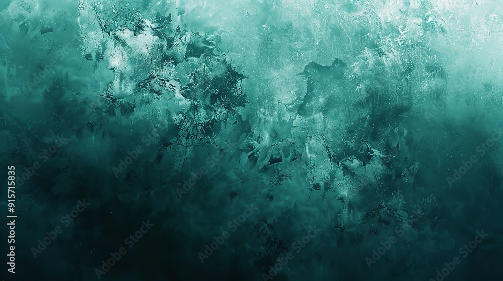 Obraz premium Gleaming light green abstract texture with vintage grunge pale blue border