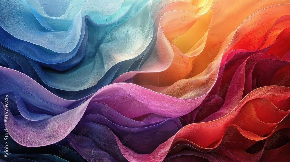 Obraz premium Smooth, flowing waves of color blending seamlessly